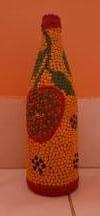 Bottle covered with art