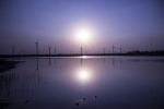Wind Farm tower in purple background