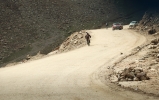 A cyclist on the hills