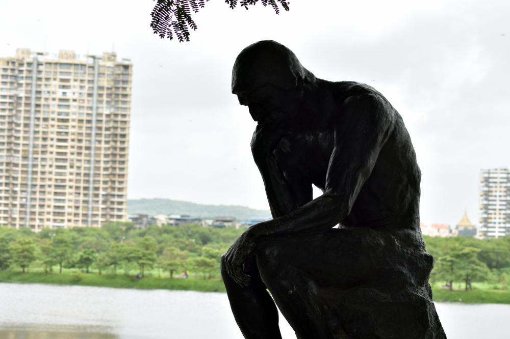 Thinking Man, thinking man, statue,art work, jewel of navimumbai,