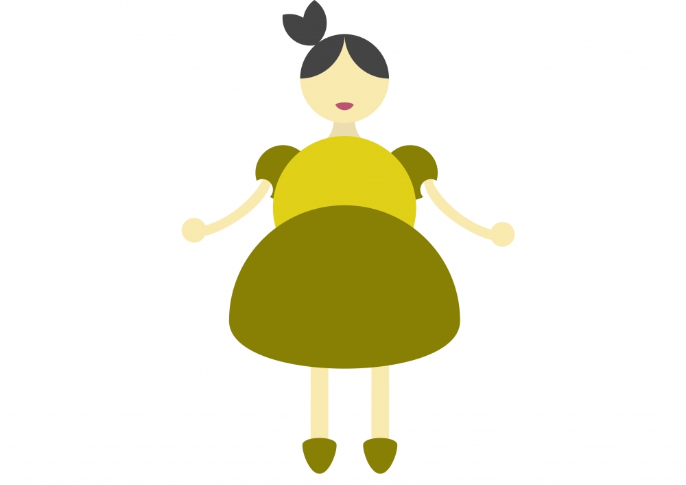 girl, girl, vector, illustration, fun , happy, pink, dress, funny, play, playing, simple, beautiful, art, abstract, logo, design