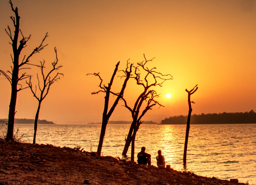 sunrise couple, landscape, Nature, Sunrise, dusk, dawn, River, lake, water body, Trees, beautiful, couple, togetherness, 