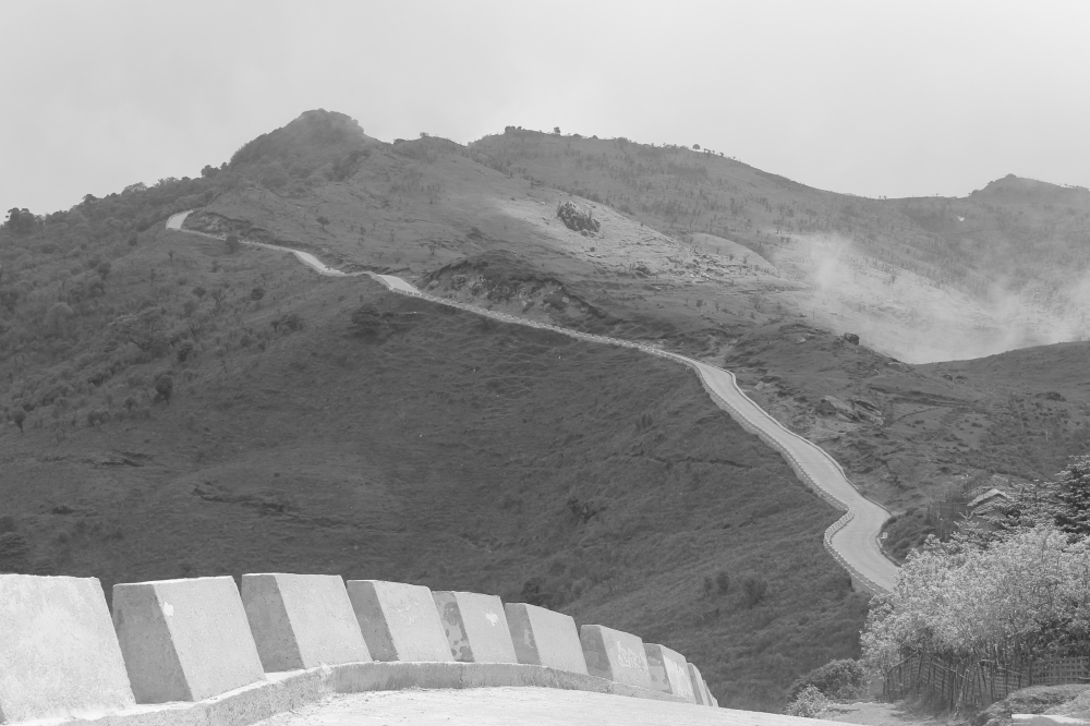 The road, Road, Mountains, black and white photography, 