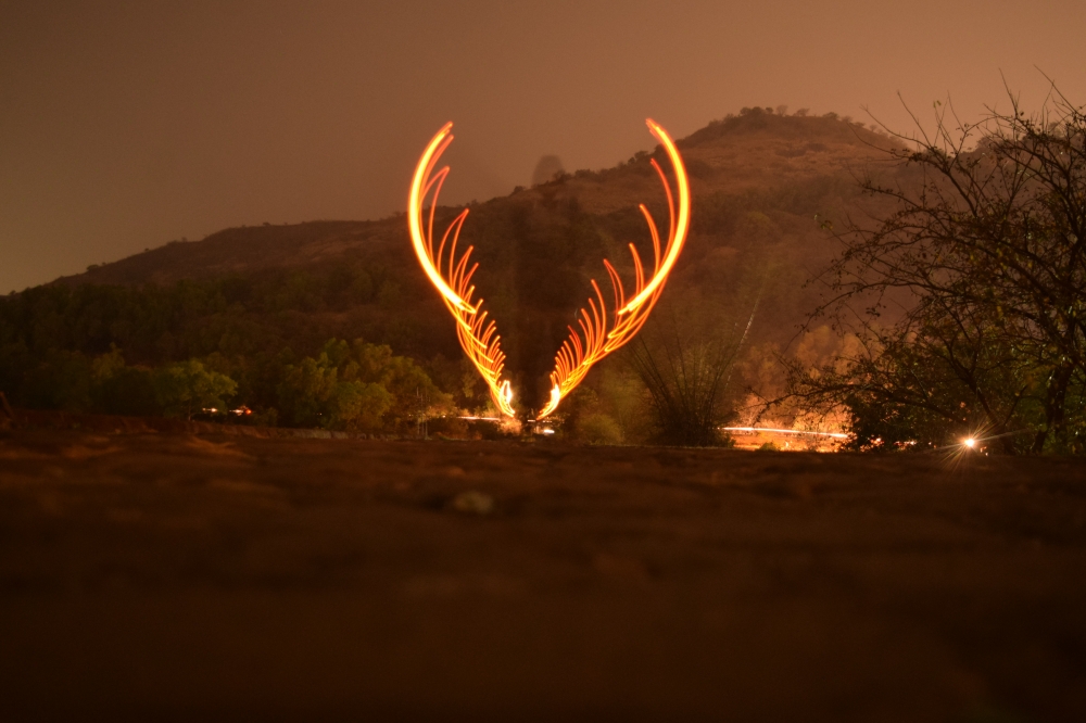 Fire wing, Fire wing,light night,mountain,long exposure,