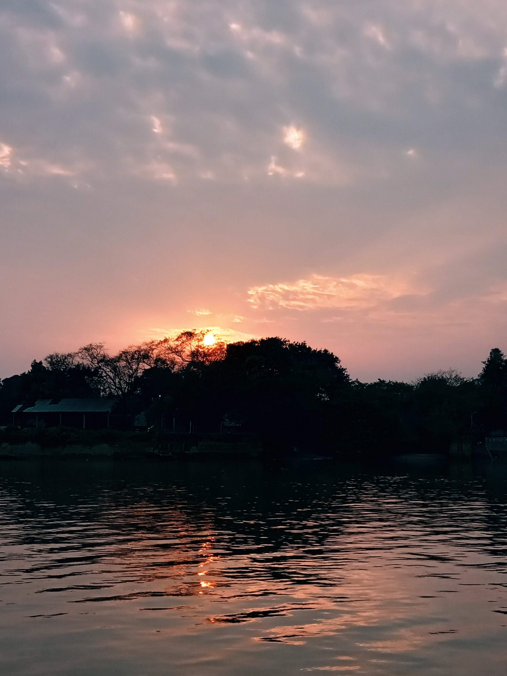 Drowning Sunset, sunset, sun, ganga, river, nature, sky, Sky, 