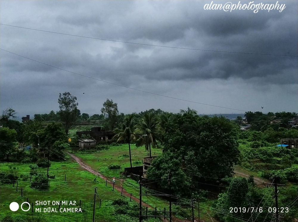 Weather change, #nature #paddy #rainfall #field #village, 