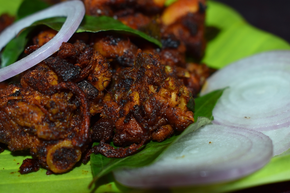 Crispy Chicken Fry - South Indian Style, south, indian, chicken, curryleave, fry, spicy, colourful, food, onion , curry, Leaves, 