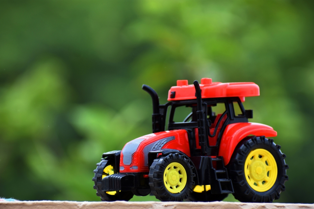 Tractor Toy (Agricultural) capture on Nikon D3400, tractor, miniature, toys, farming, towing, vehicle, colorful, wheels, colors, WHEEL, fun, entertainment, playing, 