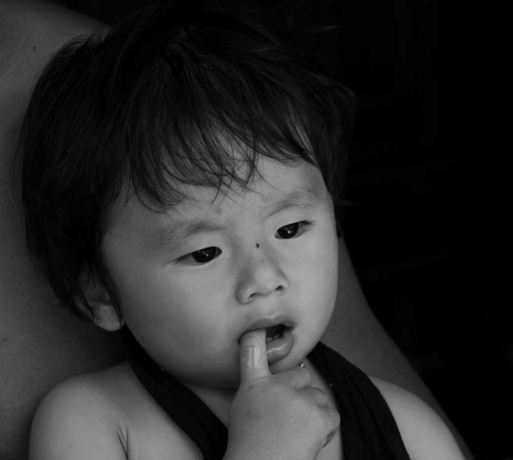 Monochrome , Portrait,black n white,infant,thinking