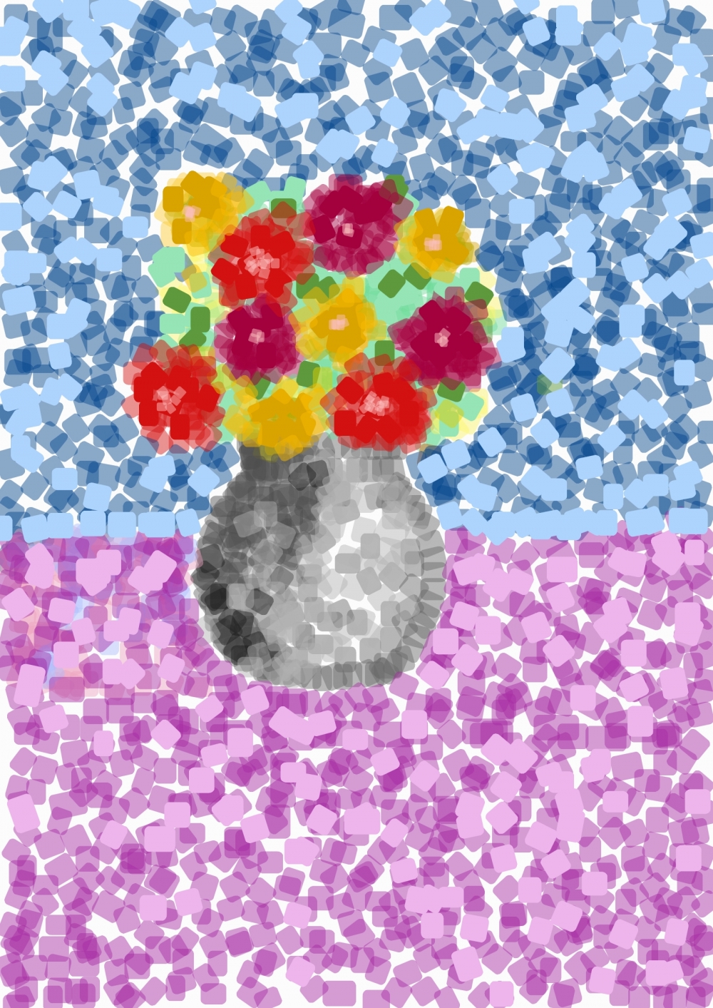 Flower vase , Vase, pixel art, painting, #lightpainting #colour #red #blue #art, 