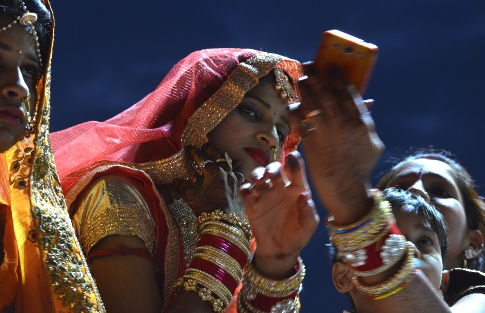  A bride during a mass marriage ceremony in Bhopal, bride, mass marriage ceremony, akshya tritiya, Bhopal, India, people of India, Madhya Pradesh, 