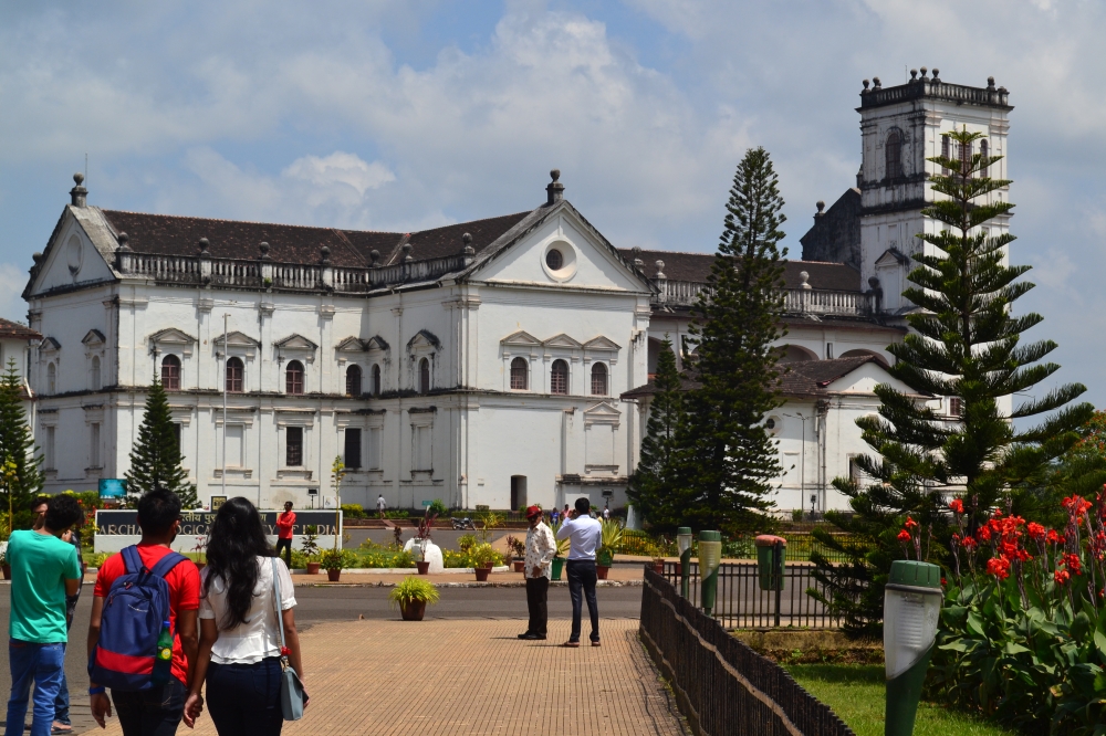 Beautiful church complex in Old Goa, cathedral, located in Old Goa,  tourist, attraction, old, beautiful, big 