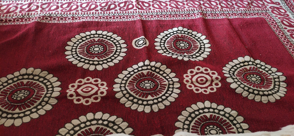 Floor Mat, FLOOR DESIGNS, home, Handcraft, Red, indoor, 