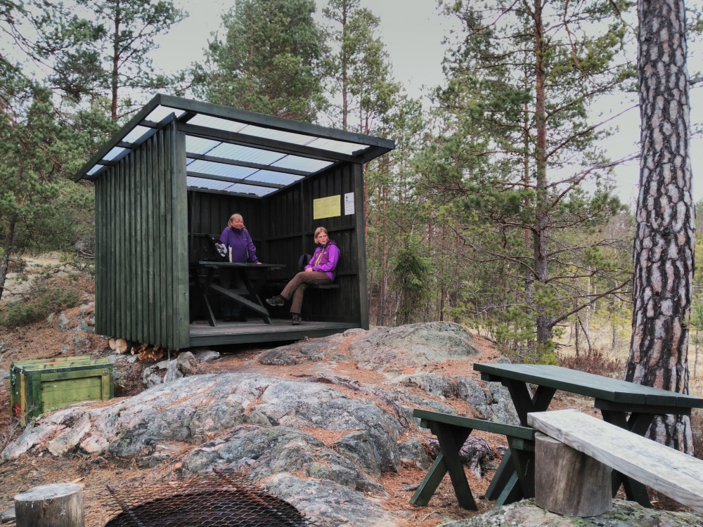 Resting place in the Trees at Sweden, Trees, Forest, Lake, Resting place, Fishermen