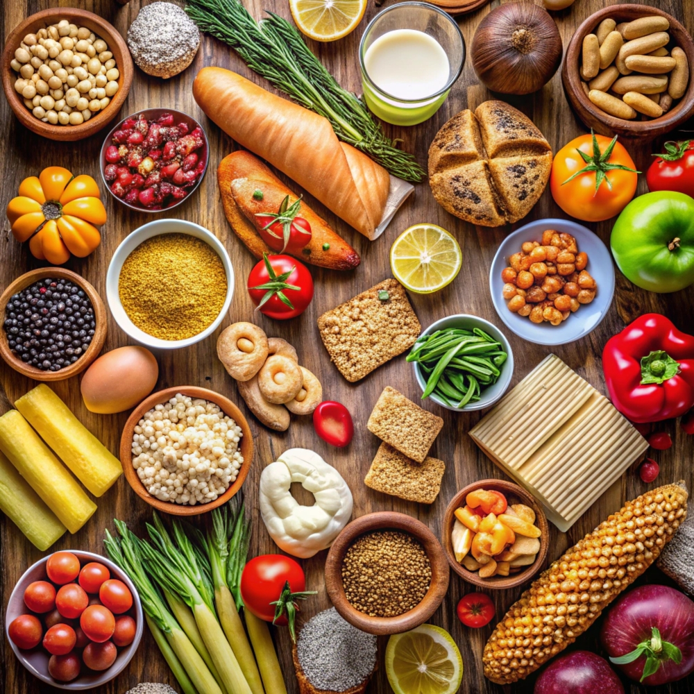 Table set with various types of food, healthy, food, table, delicious, eating, cuisine, set, snack, background, cheese, gourmet, wooden, various, person, different, fresh, fish, service, meal, disposable, takeaway, dinner, rice, menu, packaging, black, asian, restaurant, delivery, seafood