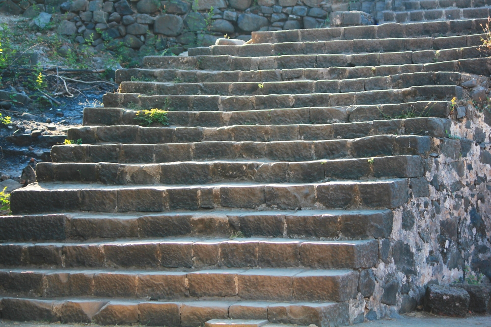 stairs to the top, Fort, old, sky, stone, stairs, wallpaper, 