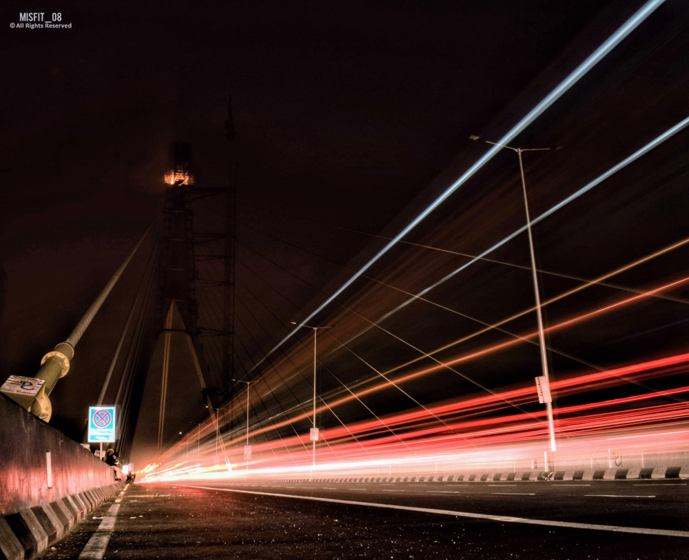 City Lights, #longexposure #bridge #nikon #lighttrails
