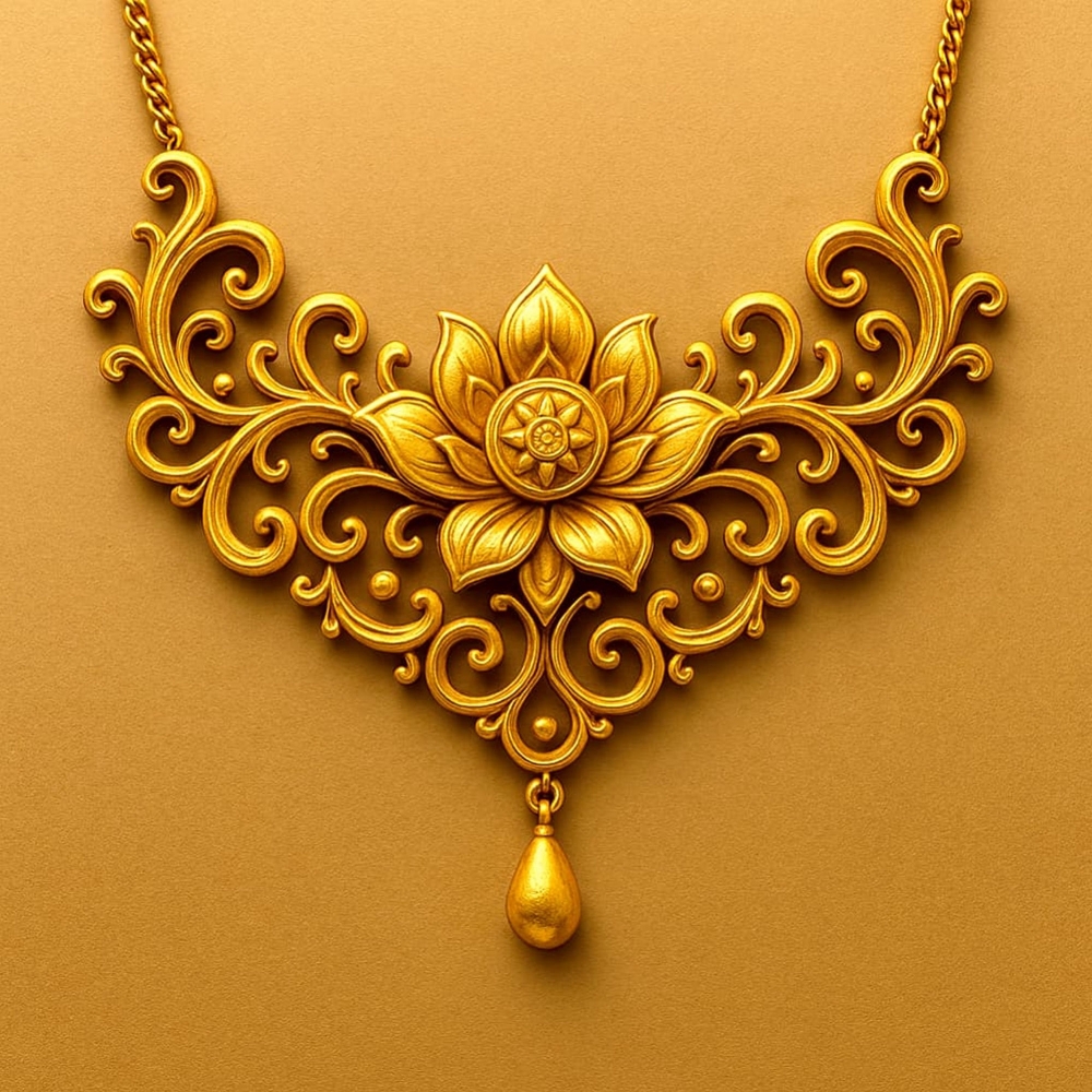 Divine Bloom – Ornate Gold Necklace Design, design, women, ornaments, Girls, gold, #vintage #baground #photoframe #travel, 