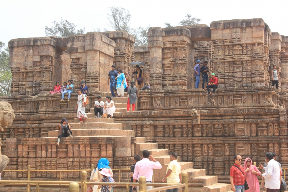 People at Konark Sun Temple, Konark, Sun temple, Orissa, tourists, sky, holidays, grand, stone, famous, UNESCO World heritage site, 